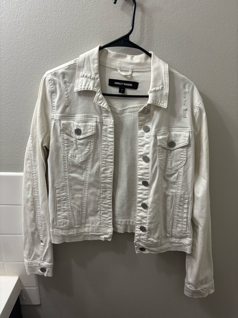 Ashley Mason Cream White Jean Jacket